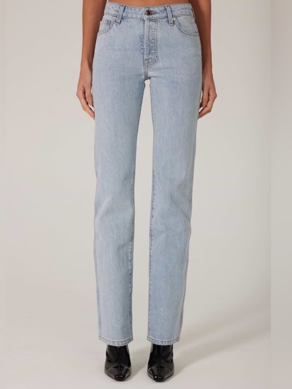 SAME Classic High-Rise Straight Leg Jeans - Light Blue in Size 28